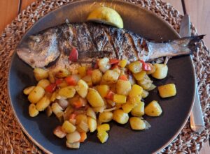 Dorade met gebakken groenten